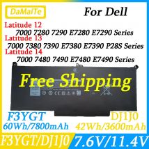 F3YGT DJ1J0 Batteria del computer portatile per Dell 7480 2X39G Latitude 12 7000 7280 7290 E7280 E7290 E7380 E7390 13 7000 7380 7390 14 7480 7490