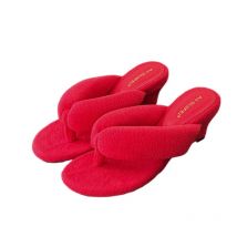 New Footwear Flock Women Wedges Slippers Flip flops Shoes Fashion Round Toe Ladies Wedges Slippers Shoes Female Sandals Slides