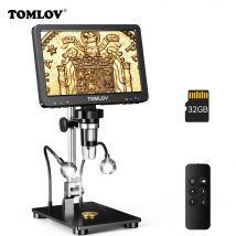Microscopio Digital TOMLOV DM9 Pro HDMI, microscopios con pantalla IPS de 7 pulgadas, vista completa de monedas 1200X, Microscopio de soldadura profesional de 16MP