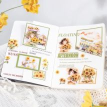 1 Rolle Garten-Landschaftsband, Blumen-Kätzchen mit Blumen, kleine Sonnenblumen-Klebstoffe, Schneidzubehör, DIY-Sammelalbum, 50 mm x 2 m