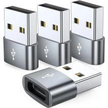 4-pakowy USB C żeński na USB męski Adapter typu C do USB konwerter kabla ładowarki, kompatybilny z iPhone iPad Samsung Galaxy Pixel