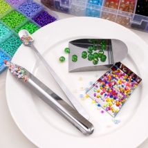 1Pc Stainless Steel Bead Shove Bead Scoop Small Spoon Pearl Shovel Tool for DIY Jewelry Beading Bead Collection and Organization