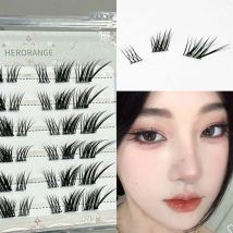 6 Reihen, kleberfrei, natürliche Manga-Falsche Wimpern, Cluster, weiche, individuelle Anime-Wimpernverlängerung, vergrößern Sie Ihre Augen für Arbeit, Reisen