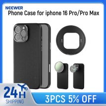 NEEWER Custodia per telefono per iPhone 16 Pro/Pro Max, custodia protettiva in TPU/PC con supporti per lenti da 17 mm, adattatore per filtro da 67 mm