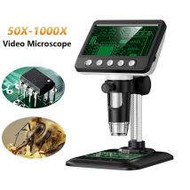 4,3-Zoll-Digitalmikroskop, 2 MP, 1000-fache Vergrößerung, IPS-Display, 8 LED-Lichter, integrierter Speicher, elektronisches Mikroskop für Reparaturen