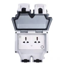 Coswall Tuya Wifi Voice Control IP66 Waterproof 13A Universal 3 Pin Socket Timer Switch Programmable Work With Alexa Google Home