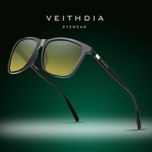 VEITHDIA Occhiali da sole da uomo modello pilota, alla moda, polarizzati, con lenti UV400, unisex, vintage, occhiali da uomo e da donna VT6108