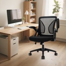 Sedia da ufficio Milacyee Scrivania ergonomica con 90 °   Supporto lombare con bracciolo ribaltabile, sedia regolabile in altezza, casa/ufficio