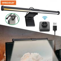 Wiscolor Barra luminosa per Monitor per Computer a LED con telecomando lampada da tavolo per la cura degli occhi barra luminosa con schermo dimmerabile senza abbagliamento Home Office Gaming