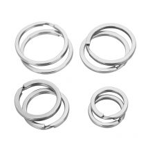 10/20 Stück Schlüsselanhänger aus 100 % Edelstahl mit Federschnalle, 15, 20, 25, 28, 30, 32 mm, Größe geteilter Ring, Schlüsselanhänger für Taschen-Schlüsselanhänger