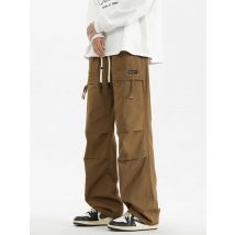 New Cargo Pants Men's Loose Straight Oversize Clothing Solid Grey Versatile Work Wear Black Joggers Cotton Casual Male Trousers