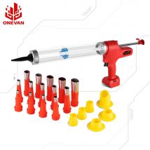 Pistola de calafateo eléctrica ONEVAN 10000N, pistola de pegamento inalámbrica, pistola selladora de goma dura de vidrio recargable portátil para batería de 21V y 18v