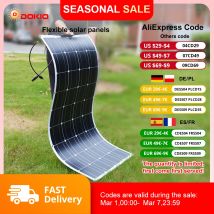 DOKIO 18V 100W/200W/400W paneles solares flexibles Panel Solar monocristalino impermeable Camping RV carga del hogar 12V