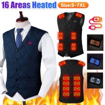 16 Orte Zonen beheizte Weste 3 Gänge beheizte Weste Mantel USB-Aufladung thermische elektrische Heizung Kleidung Damen Herren für Camping Wandern