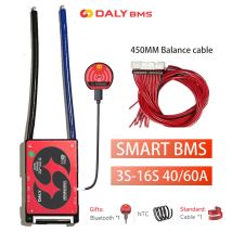 Daly BMS Smart BMS 4S 6S 7S 8S 16S 12V 24V 48V 40A 60A Lifepo4 Li-Ion Akku 3,7V 3,2V BMS Solar Inverter Bluetooth 100Ah 150Ah