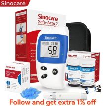 Misuratore di glicemia Sinocare Safe Accu2, kit per il test della glicemia, glucometro domestico per il diabete con 50 strisce reattive o solo strisce reattive