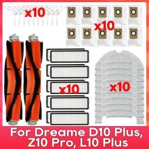 Compatibile con ( Dreame Bot D10 Plus / RLS3D / Z10 Pro / L10 Plus ) Rullo, Spazzola Laterale, Filtro, Mocio, Sacchetto per la P