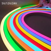 5V 12V 24V Neon Led pasek światła 6mm wąska liny taśma elastyczna rura silikonowa Bar wodoodporna