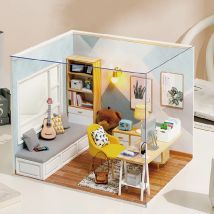 Holz Miniatur Puppenhaus DIY Kleines Haus Kit Herstellung Zimmer Spielzeug 3D Puzzle Montage Gebäude Modell Spielzeug für Geburtstagsgeschenke