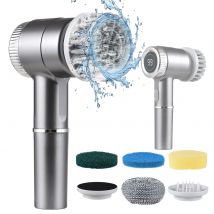 Elektrisches Reinigungsbürsten-Set, tragbarer kabelloser elektrischer Schleuderwäscher, wasserdichter Handwäscher mit Digitalanzeige für die Küche