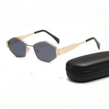 Luxury Metal Brand Polygon Sunglasses for Men Women Unisex Designer Fashion Sun Glasses Small Unisex Stylish Eyewear Shades 2025
