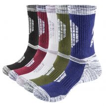 YUEDGE Mens Moisture Walking Hiking Socks Moisture Wicking Cotton Cushioned Arch Support and Breathable Crew Socks for Men