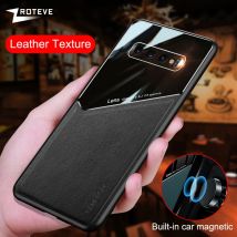 For Samsung S10 Plus Case Zroteve PU Leather Car Magnetic Hard PC Cover For Samsung Galaxy S10 Plus Shockproof Phone Cases