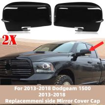 Paar für Dodge Ram 1500 2013–2018, Rückspiegel-Abdeckkappe 68096199 AF glänzend schwarze seitliche Außenspiegelabdeckung als Ersatz