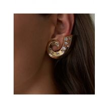 Digadagu Conch Rhinestone Animal Stud Earrings Stainless Steel Geometric Earrings Women's Simple Daily Jewelry Accessories