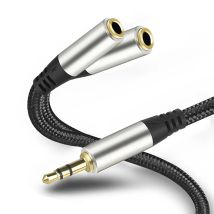 Y-Splitter, 3,5-mm-Audiokabel, 1 Stecker auf 2 Buchse, Verlängerungskabel für Kopfhörer, Headset, Kopfhörer, MP3, MP4, Stereo-Stecker, Adapterbuchse