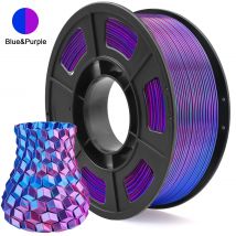 PLA-Filament 1,75 mm zweifarbig blau lila, 3D-Drucker-Filament, 250 g Spule (0,55 lbs), passend für die meisten FDM-3D-Drucker