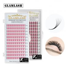 GLAMLASH 2D 3D 4D 5D 6D Falsche Wimpern mit langem Stiel, vorgefertigte russische Volumenfächer, künstlicher Nerz, vorgefertigte Wimpernverlängerungen, Make-up, Cilios