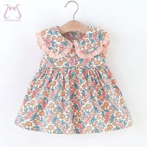 Süße Kleinkind Baby Mädchen Ärmellose Blumen Kleid Sommer Nette Navy Kragen Dünne Abschnitt Kinder Kleidung 0 Zu 3 Jahre Kinder kostüm