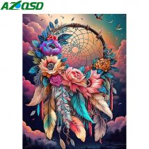 AZQSD Diamant-Gemälde, Traumfänger, Schmetterling, Landschaft, Stickerei, Rose, Blume, Tierkunst, Geschenk, Handarbeit, komplette Kits, 30 x 40 cm