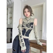 Zoki Sexy Gestellte Y2K T Shirts Frauen Aushöhlen mit Ärmeln Schlank Tops Vintage Amerikanischen Harajuku Rollkragen Weibliche Punk Tees Neue