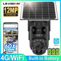 LS VISION Ubox 4K Outdoor-CCTV-Kamera mit 60-fachem optischem Zoom, Dual-Screen-WiFi, solarbetriebenes PTZ, menschliche automatische Verfolgung, PIR-Erkennung