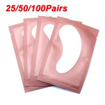 25/50/100Pairs płatki pod oczy pod nakładkami na rzęsy do budowy papierowych łatek hydrożelowych różowe Lint darmowe naklejki na sztuczne rzęsy LAUKISS