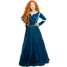 DAZCOS Merida Cosplay Kostüm Prinzessin Frauen Weibliche Erwachsene Kleid Halloween Party Lange