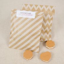 25Pcs Kraft Papier Welle Dot Tasche Süßigkeiten Cookie Tasche Gast Geschenk Verpackung Beutel Kinder Geburtstag Partei Liefert Hochzeit Dekoration