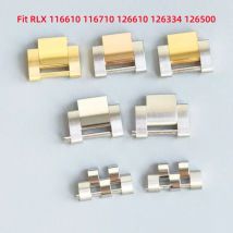 Correa de reloj RLX de acero inoxidable de 15,5 mm, enlace de extensión de Jubileo de ostras SUB GMT plateado y dorado para RLX 116610 116710 126610 126500