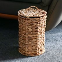 Handgefertigter gewebter Mülleimer, Kürbisgras, natürlicher Schlafzimmer-Desktop-Mülleimer, Rattan-Abfallkorb, Badezimmer-Arbeitsplatte, leicht, Vintage