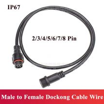 Wasserdichtes 2, 3, 4, 5, 6, 7, 8-poliges Anschlusskabel, männlich, weiblich, Verlängerungsleitung, IP67, LED-Dockingstecker für den Außenbereich, 0,3–2,5, quadratisches Stromkabel