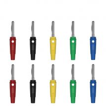 QSS 10PCS 4MM Copper Banana Plug High Current Insulated Shrouded Stackable Soldering Connector For Speaker Amplifier Q.10019