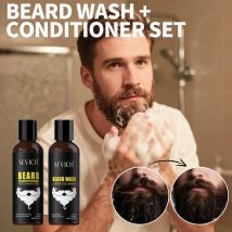 Bartpflegeset für Männer, Bartspflege, Shampoo zur Befeuchtung, Bartspülung, Bartspülung, natürliche Bartpflege, Bart-Styling-Produkte
