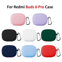 Custodia morbida in silicone per custodie Redmi Buds 6 Pro 6Pro Custodie per auricolari wireless per Xiaomi Redmi Buds6 Pro Cover con gancio Accessorio