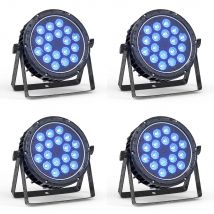 U'king 4pcs ip65 wasserdichtes flaches bühnen licht 18 led par light rgbw dmx512 effekt dj disco party weihnachts bar hochzeits show licht