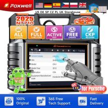 FOXWELL NT710 passend für Porsche OBD2 Diagnose-Scan-Tool, komplettes System-Codeleser mit bidirektionaler aktiver Test-Injektor-Codierung