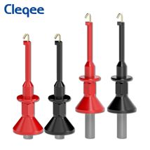 Cleqee P30056 SMD IC Testhaken-Clips mit 2 mm/4 mm Buchse, 2 Stück für Multimeter-Bananenstecker-Testsonde, elektrische Prüfung