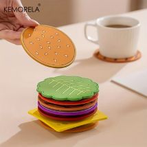8 teile/satz Burger Form Coaster Kreative Tasse Pad Silikon Isolierung Matte Becher Halter Küche Esszimmer Bar Tisch Dekorationen Kinder Geschenk