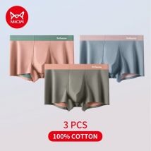 Miiow 3pcs atmungsaktive Nylon Herren Unterwäsche Boxer nahtlos trocknende Männer Höschen Baumwolle anti bakterielle Schritt Herren Boxer Unterhose
